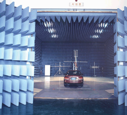 A semi-anechoic 10 meter chamber