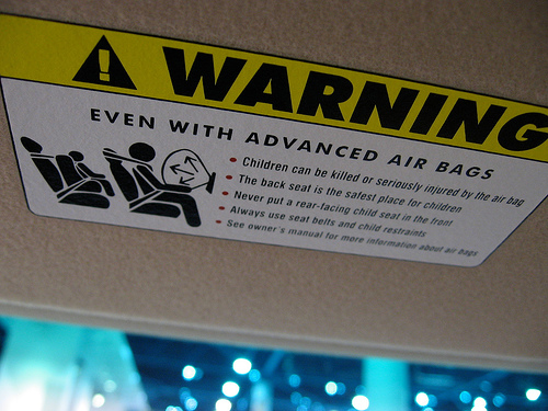 air bag warning