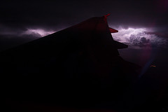 Lightning storm plane photo