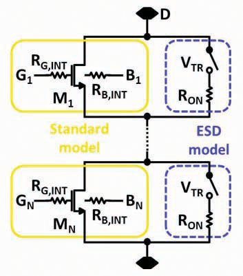 behavioral model for the multi-stack RF NMOS