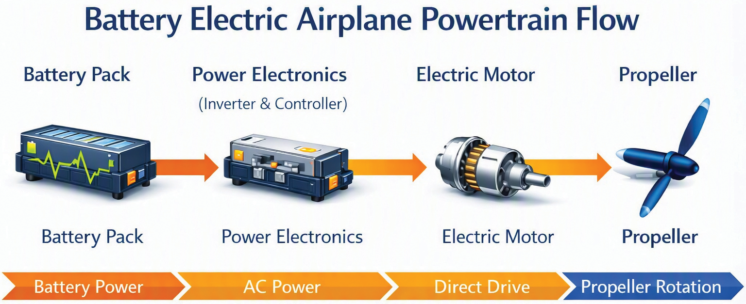 Figure 4: Electrical power flow for aviation